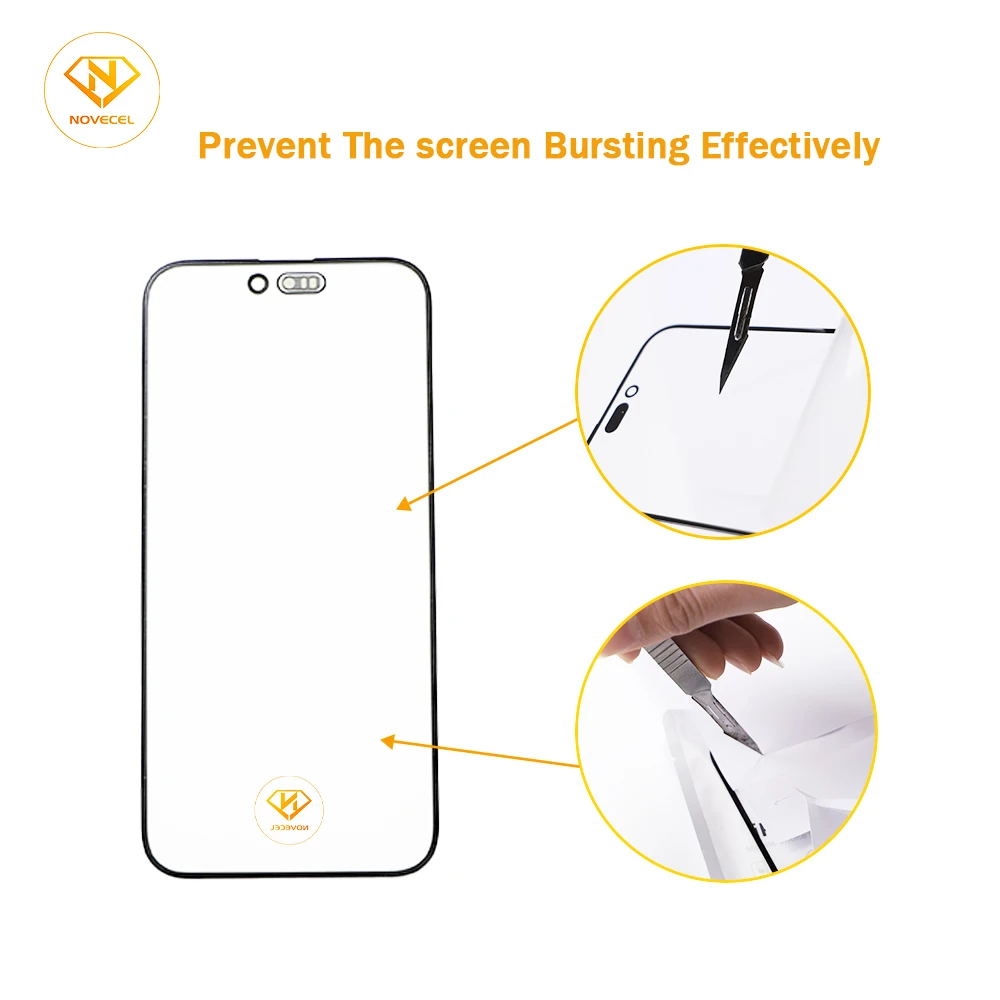 Novecel 5 قطعة لابل 17 برو ماكس 1:1 ORI الزجاج الخارجي الأمامي + OCA أوزة آيفون 17Pro 12 13 14 15 16 برو ماكس إصلاح شاشة اللمس #5
