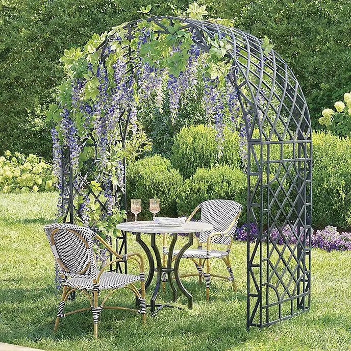 Curved Top Decorative Metal Arbor Archway for Garden Pathways Optional Climbing Plant Framework Pavilion