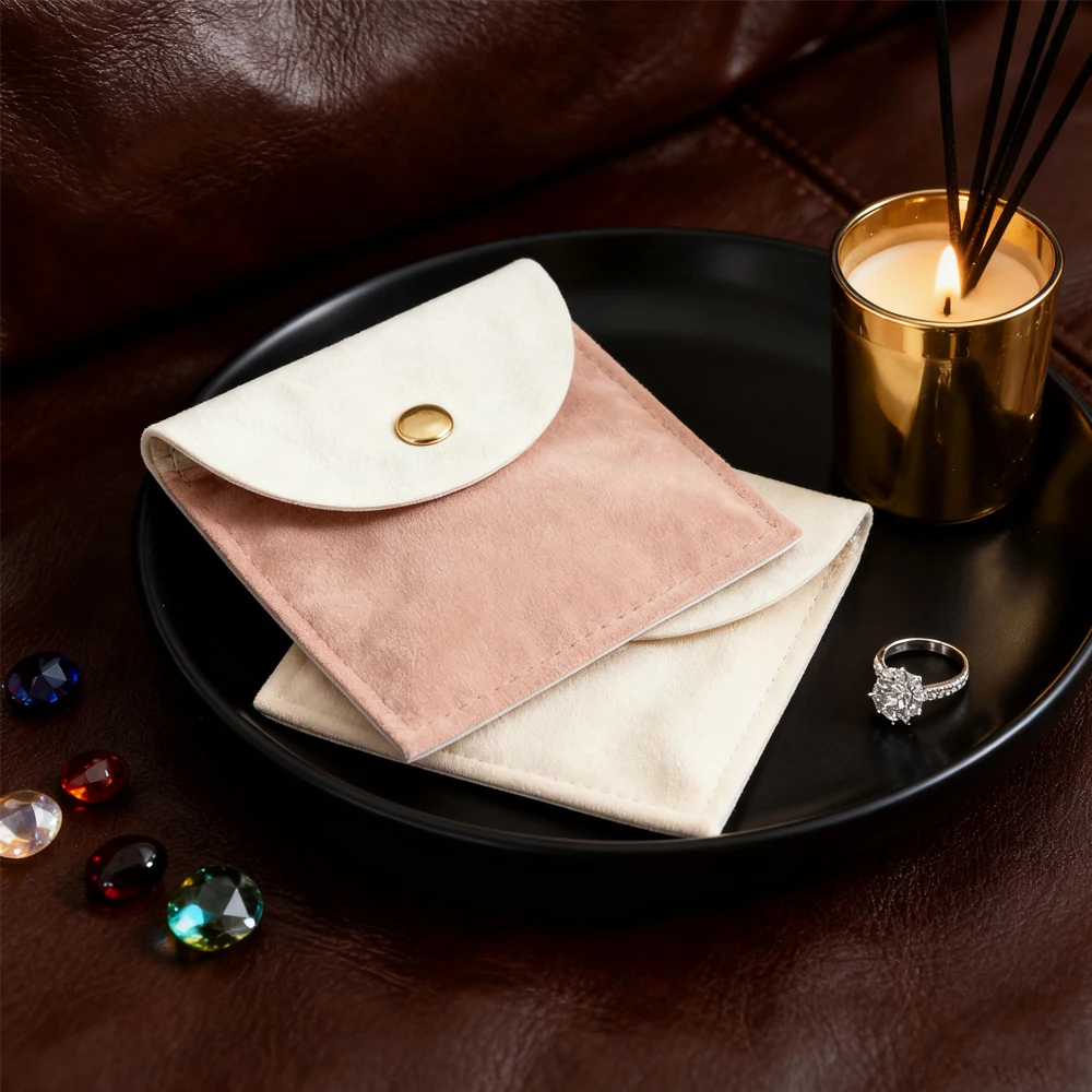 8x8 سنتيمتر ستوكات حقيبة مع زر الذهب المخملية الجلد المدبوغ المغلف الحقيبة حلقة القرط قلادة النفط تخزين الزفاف هدية عيد ميلاد الحسنات #2