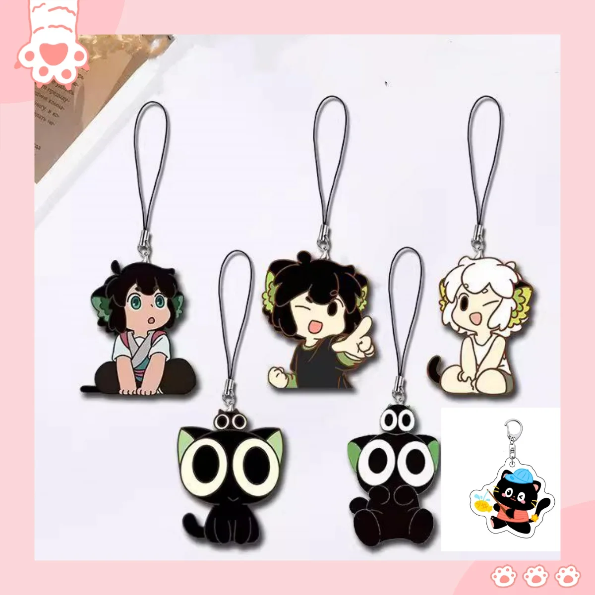 

Luo Xiaohei War 2 movie animation peripheral mobile phone chain acrylic double-sided mezzanine student school bag pendant gift