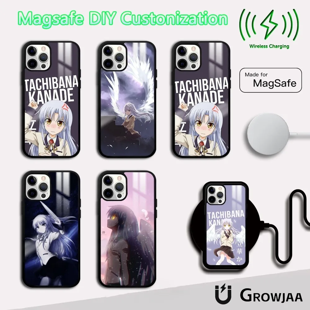 

Anime A-Angel B-Beats Phone Case For iPhone 16 15 14 13 12 11 Pro Max Plus Mini Magsafe Mirror Wireless Magnetic Cover