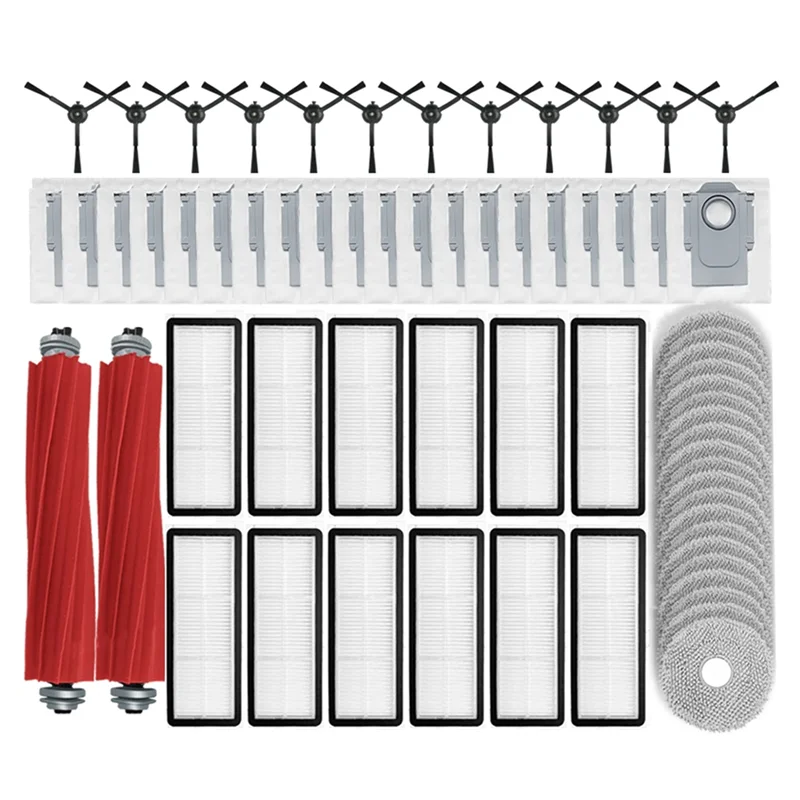 A66T-Per Roborock Qrevo S, Qrevo Pro, Qrevo Maxv, Qrevo Plus Aspirapolvere Spazzola laterale principale Filtro Hepa Mop Sacchetti per la polvere in tessuto