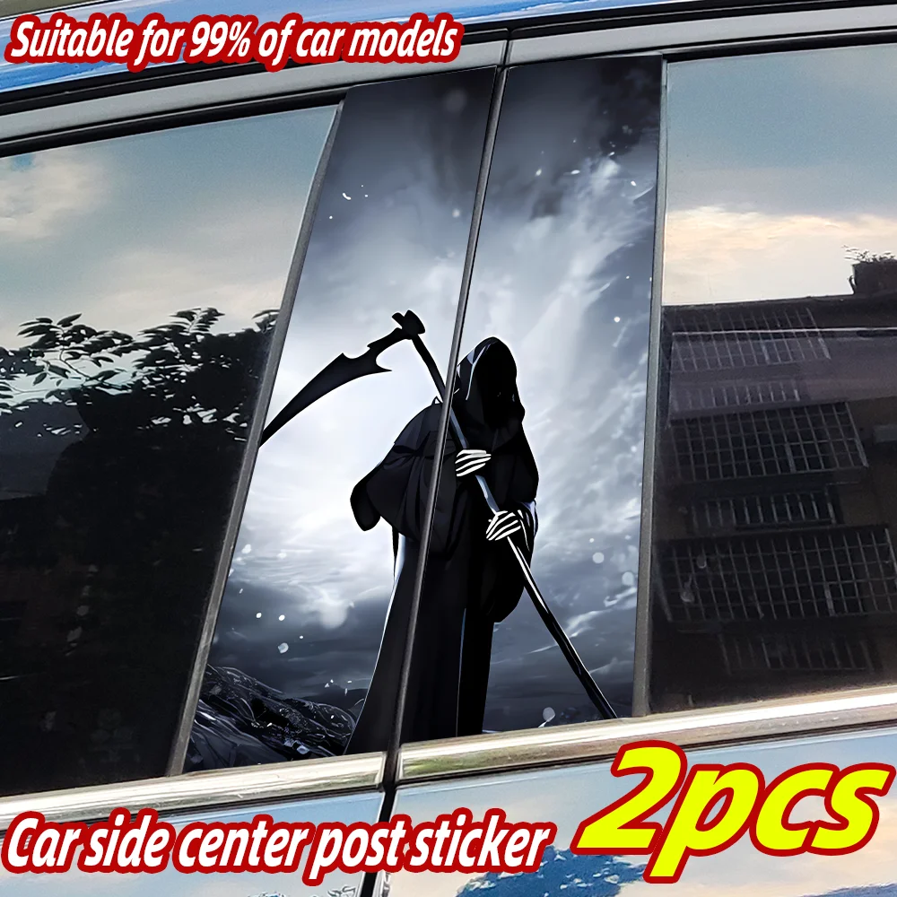 

Horror Death Sickle Car Stickers Auto B Pillar Waterproof Center Column Decor Cover Scratches Car Doors Pillar Decal Accessories