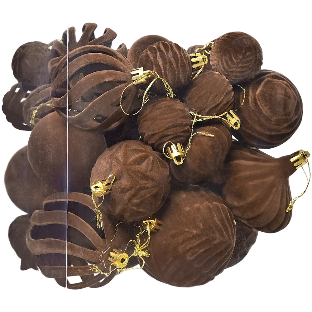 

Flocked Balls Christmas Ornaments Christmas Tree Decoration Soft Flocked Plastic Velvet Flocked Finish Variety Of Shapes