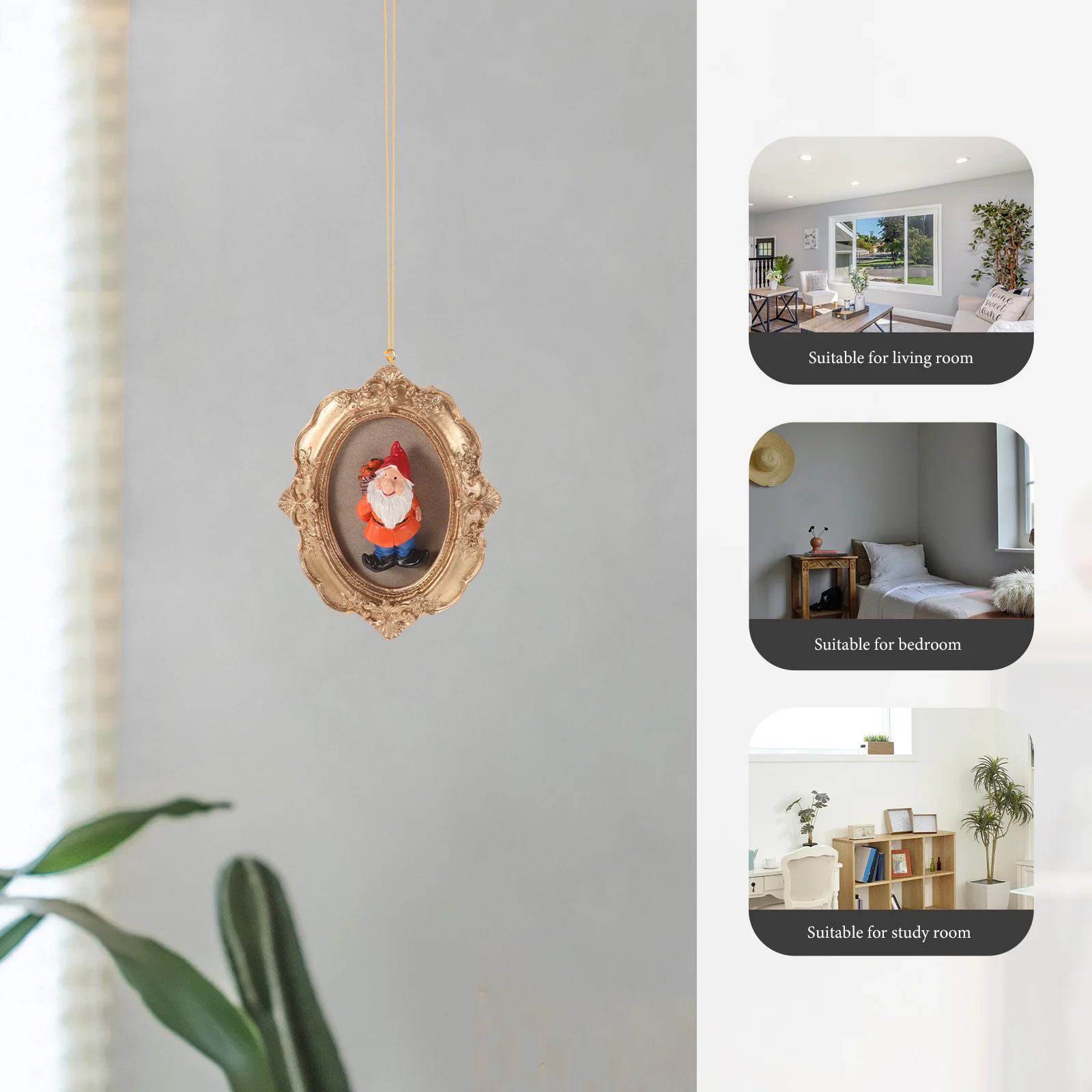 

Festive 3D Gnome Hanging Ornament for Christmas Tree Small Resin Decoration with American Style Vintage Look Xmas Party Decor