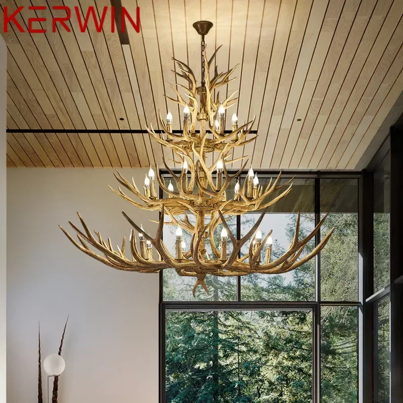 KERWIN Modern Antler Led Pendant Lights Creative Chandelier for Living Dining Room Decor Fixtures