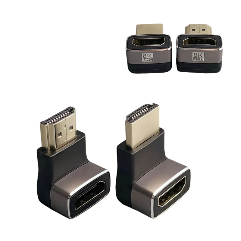 

2PCS 8K@60Hz/4K@120Hz HDR 90 Degree HD Male To Female Adapter Coupler L-Shaped Extender for Laptop PC HDTV Monitor
