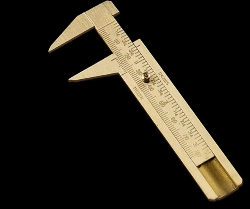 80mm Mini Brass Sliding Ruler Double Scales Metal Vernier Caliper Gauge Micrometer Precision Measuring Supplies