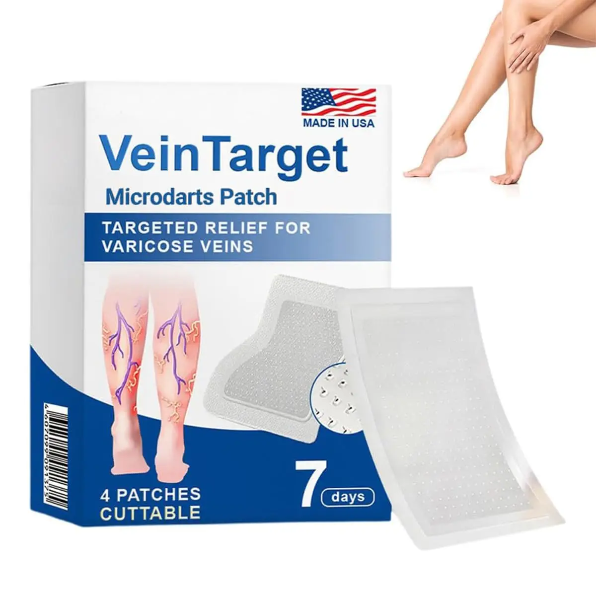 

Vein Target Natural Ease blood Circulation Patch Professional Varicose Veins Treatment for Legs Patch Ingredients Leg Treatment