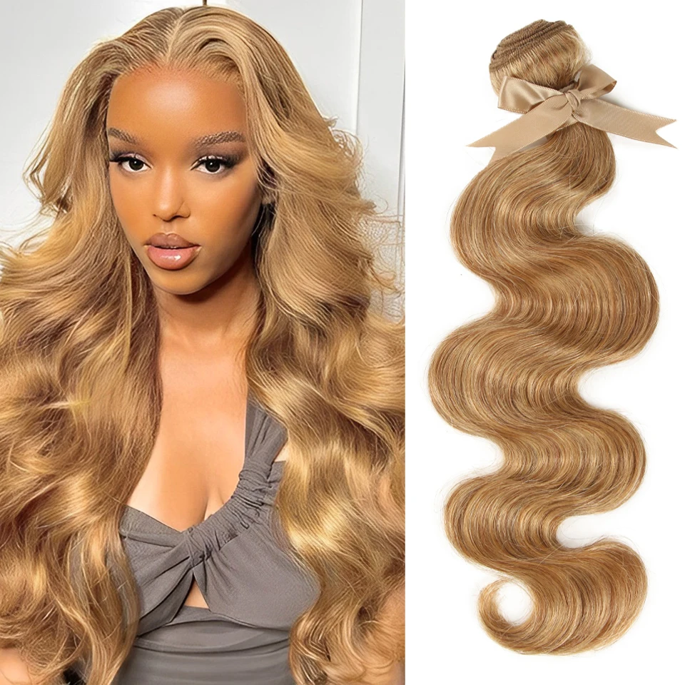 Body Wave Bundles Human Hair Extension For Women Single Bundles Brown Colored Human Hair Bundles 613 Blonde Remy Brazilian Hair