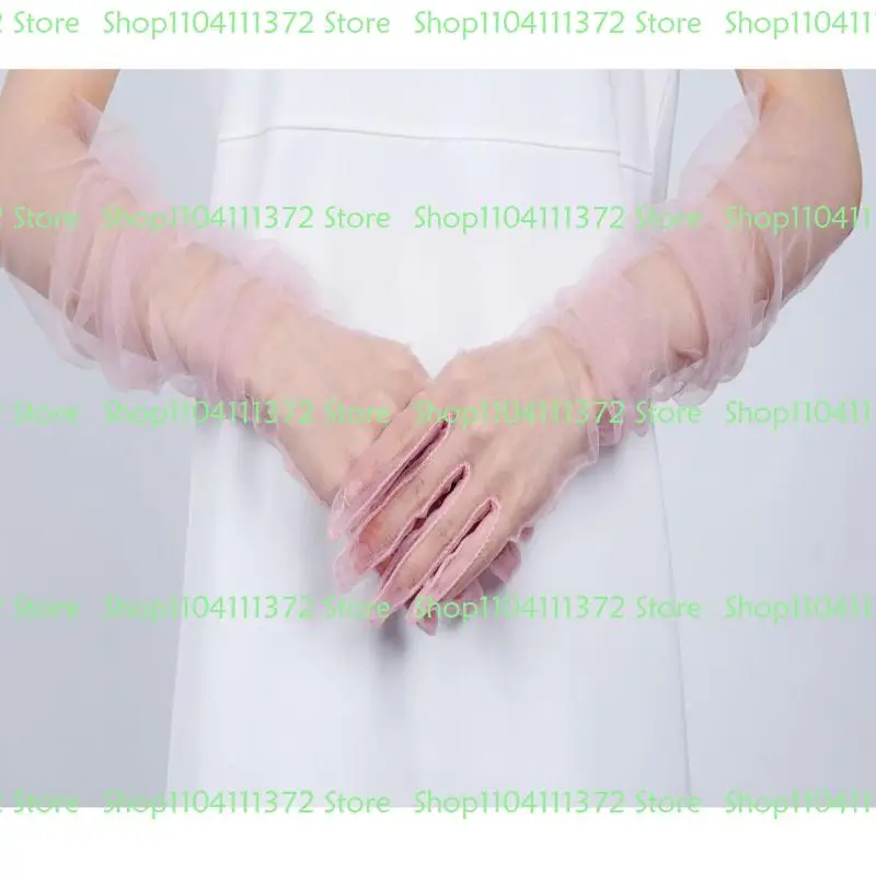 

P9FE 2lots Stylish Meshes Wedding Gloves Breathable Gloves Wedding Ceremony Mittens for Bride and Occasion