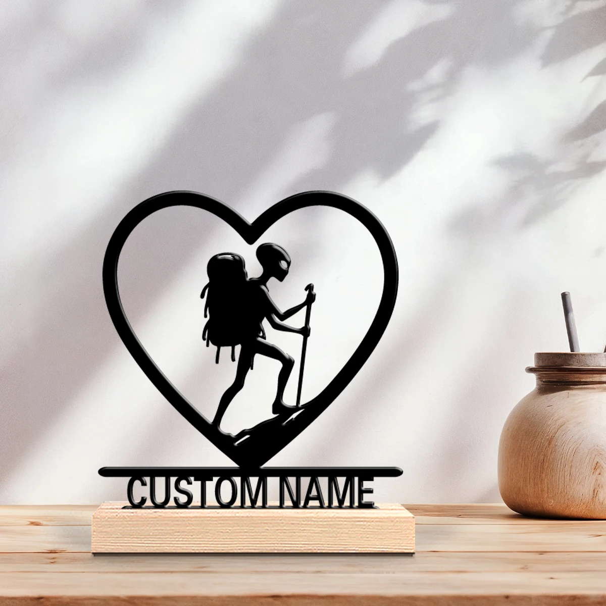 1pc New Design Personalized Custom alien Wooden Base Wall Decor for Kitchen Dining Room Modern Rustic Home Style Gift decoration view 3