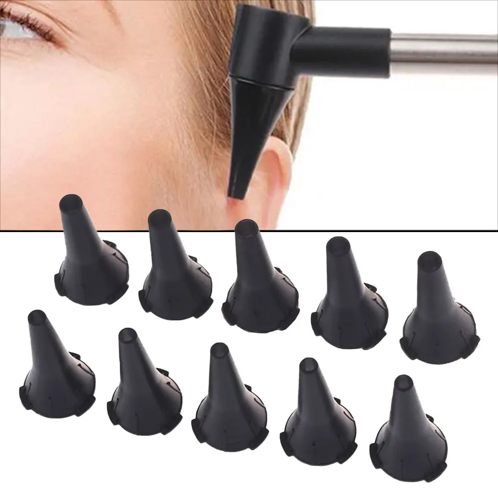 10 قطعة قابلة لإعادة الاستخدام الإنسان غير المتاح الأذن منظار الأذن ملحق فوهة Specula استبدال مخروط قمع