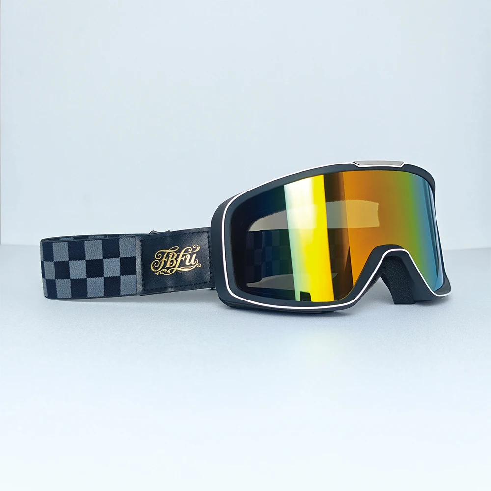 2025 FBFU Snow Mountain Ski Gafas de cuero de moda: uso todo el día, transpirables, a prueba de polvo, lentes de alta definición, hombres y mujeres