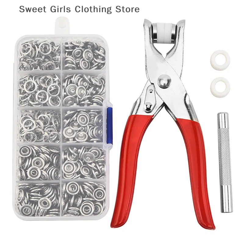 Metal Snap Button Fasteners Press Studs Bouton Pression Fasteners DIY Installing Clothes Jeans Bag Clip Plier Tool Accessories