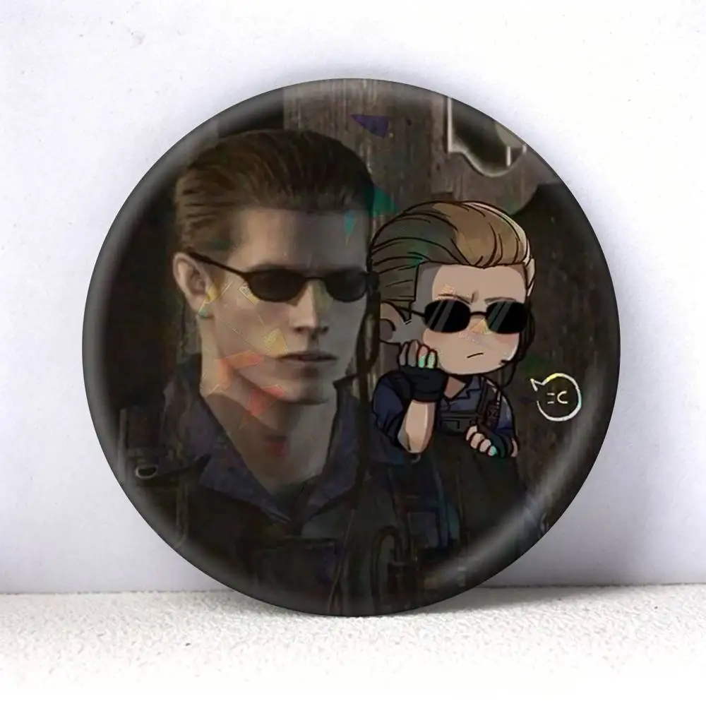 Resident Evil  Albert Wesker   75mm 44mm 25mm Accessories Toys Badge Brooch Backpack Hat Pins