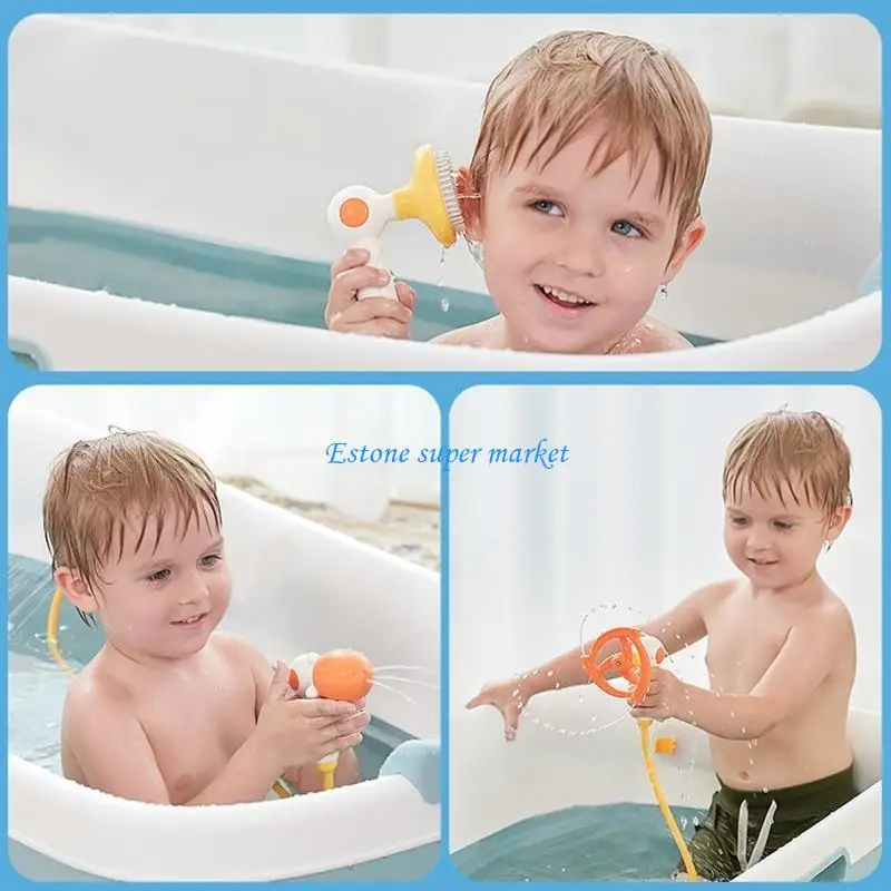 Jouet bain pour bébé 090B, douche pour temps, modèle canard, arroseur bateau électrique pour enfants 2/3