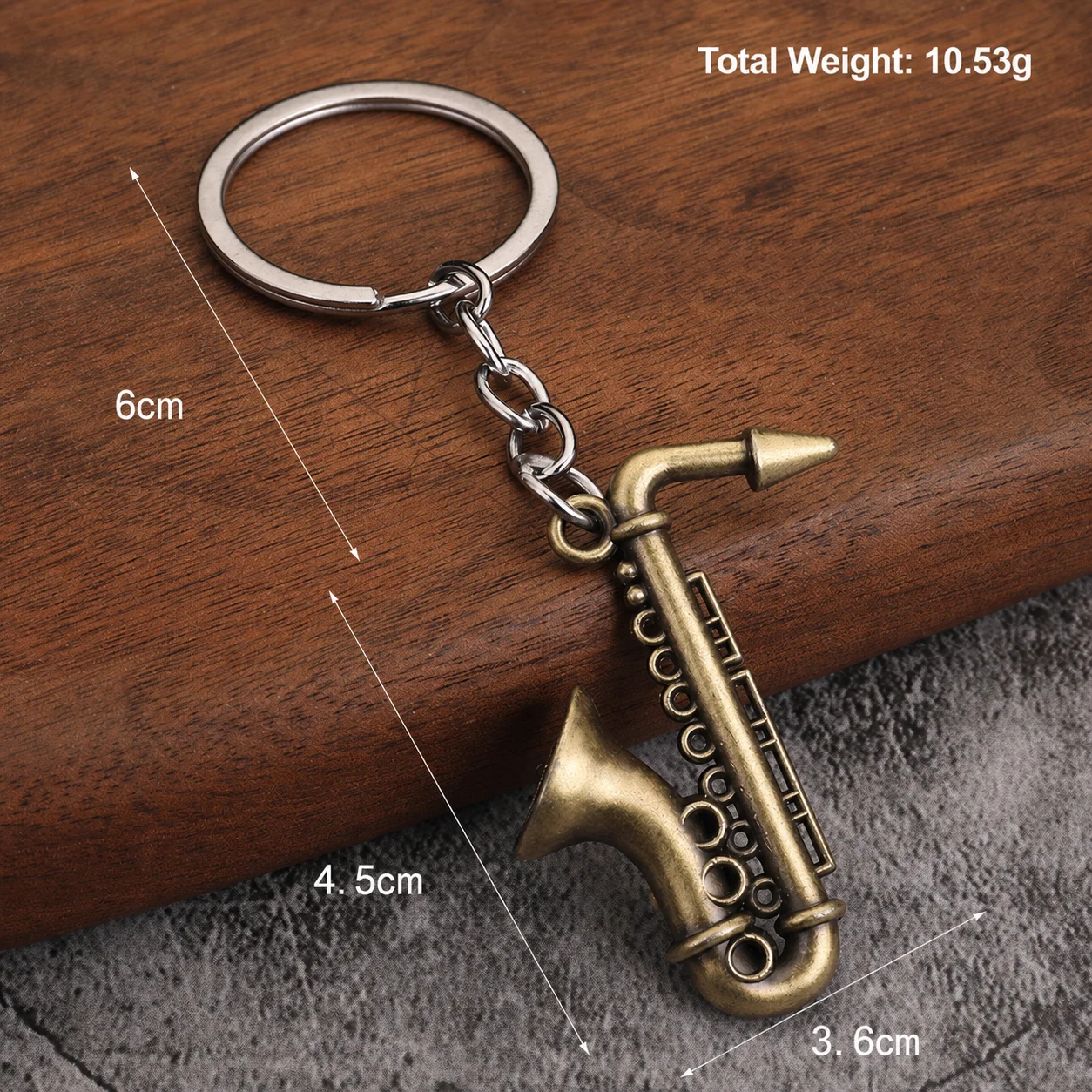 Vintage Mini Saxophone Keychain Zinc Alloy Musical Instrument Pendant Key Ring Gift For Music Lovers