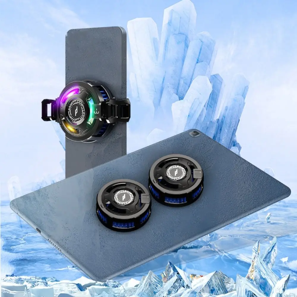 

ABS Magnetic Phone Cooler RGB Detachable Back Clip Type Cooler Type C Interface 3 Speed Semiconductor Cooling Fan Cell Phone