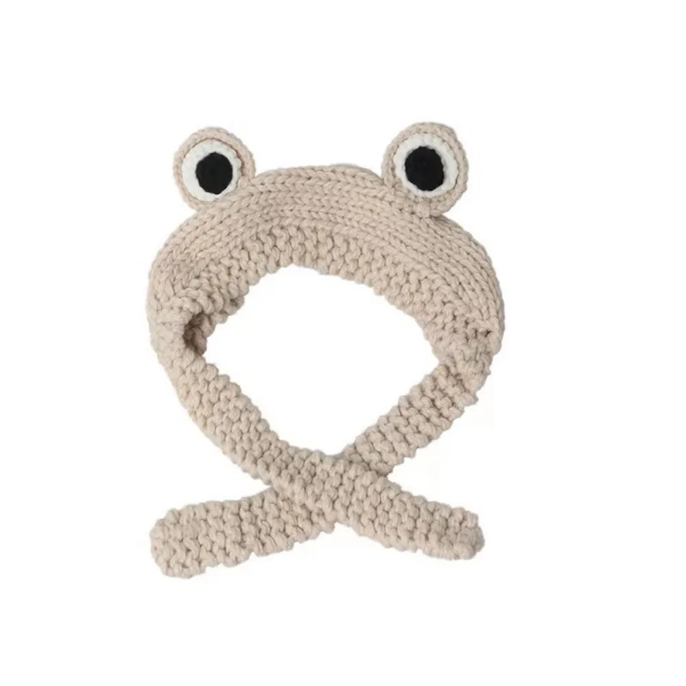 Gift Idea Cute Knitted Frog Hat Knitted Korean Style Women Beanie Hat Warm Warm Hat Cap Party Use