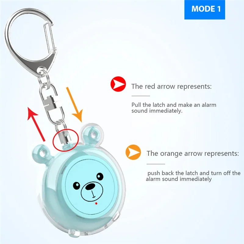 Y14A Female Self Defense Alarm Type-C Rechargeable Wolf-Proof Safety Siren Alarm Portable Keychain For Elderly Children