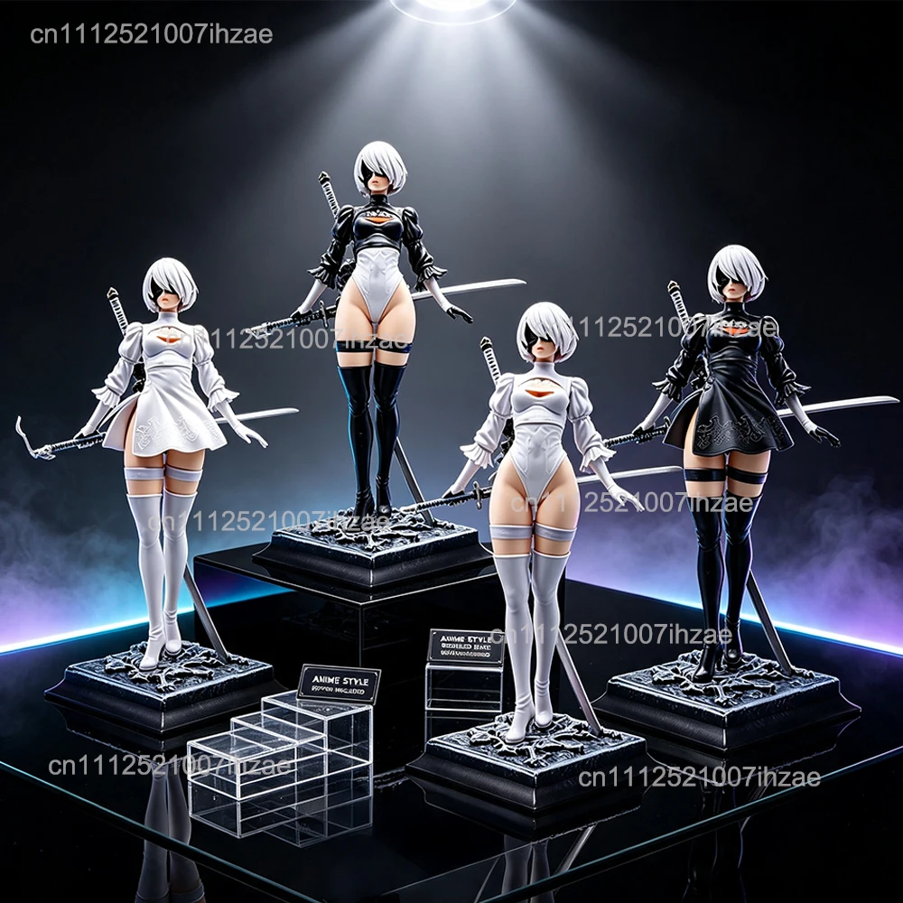 NieR Automata 2B Kampffigur Anime-Zubehörmodell Anime-Mädchen-Statue PVC-Puppenmodell Sammlerstücke Schreibtischdekoration Geschenk für Fans – Detail 1