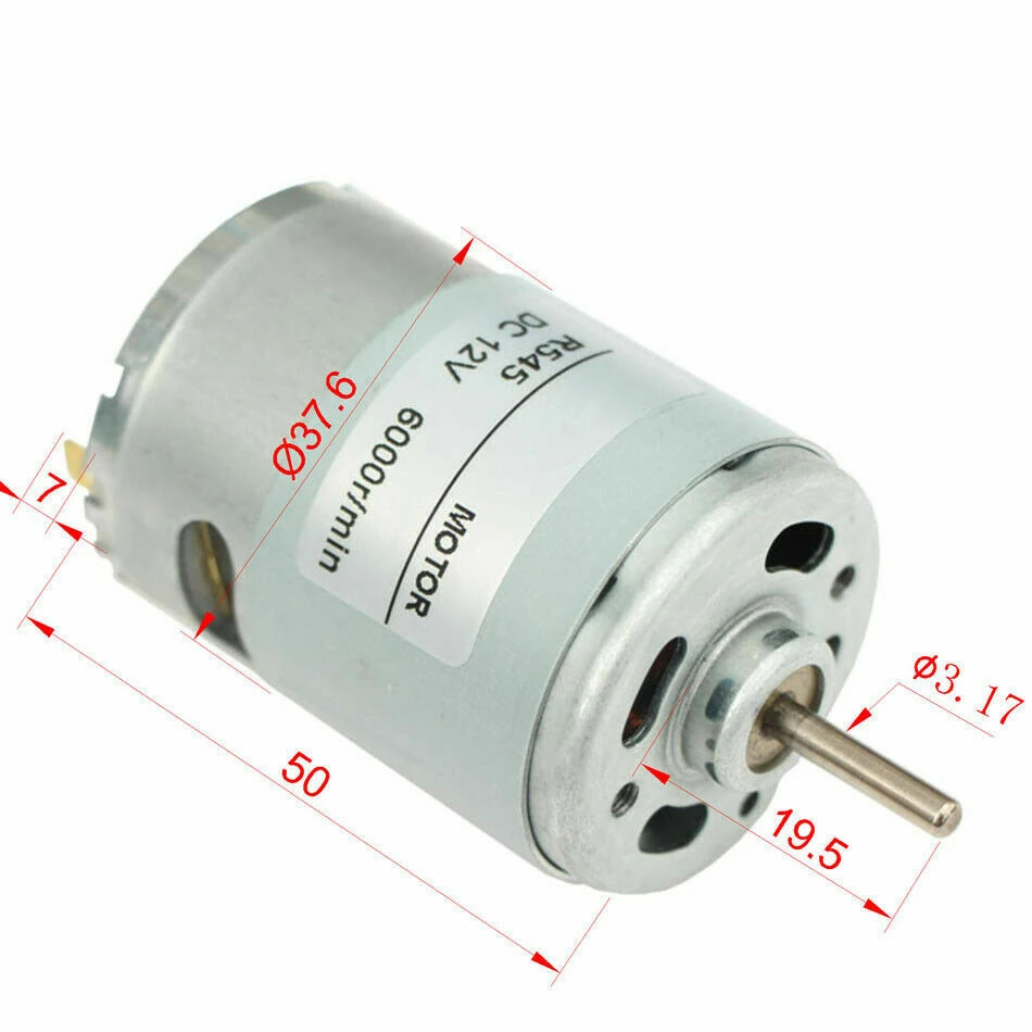 1 sztuk R545 silnik prądu stałego DC 6V 12V 24V wysoki moment obrotowy mikro Model silniki dodanie ogon wał wyjściowy 3000RPM 6000RPM 12000RPM