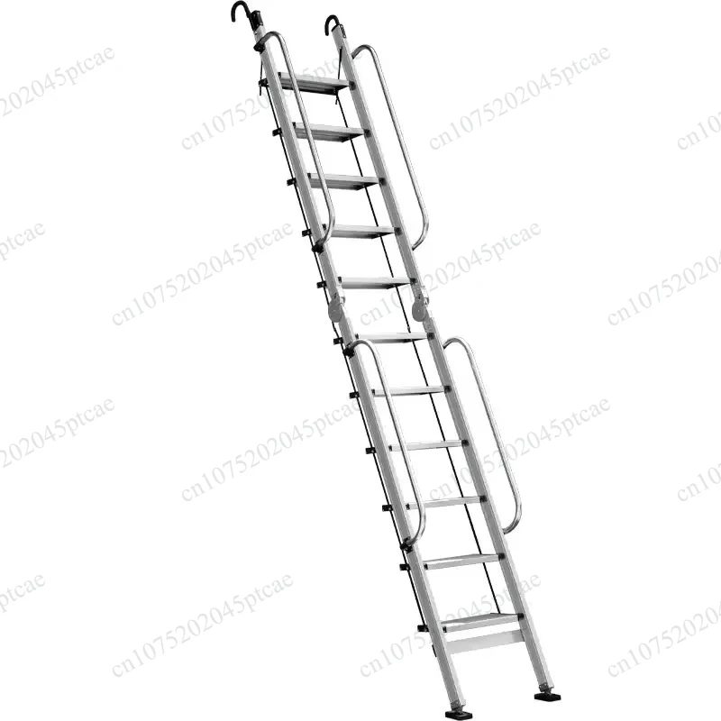 Folding Pavilion Staircase Portable Indoor Attic Climbing Equipment 11 Step Thickened Aluminum Telescopic