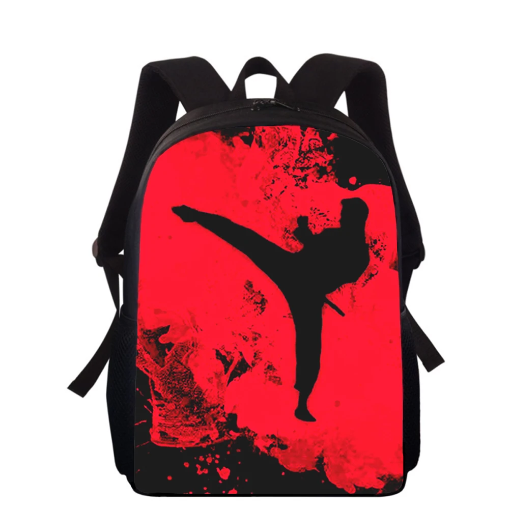 

Kungfu Taekwondo 15” 3D Print Kids Backpack Primary School Bags for Boys Girls Back Pack Students School Book Bags