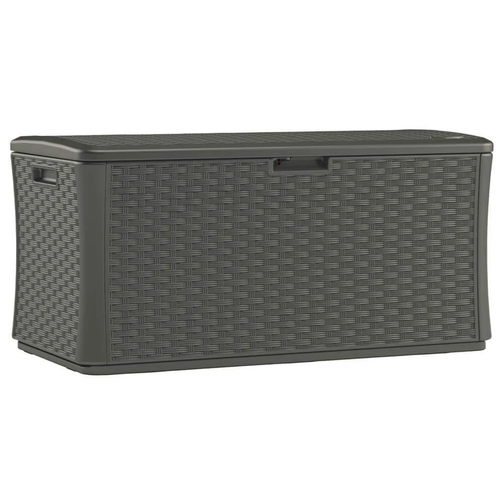 US 134 Gal. Plastic Wicker Deck Box - Stoney