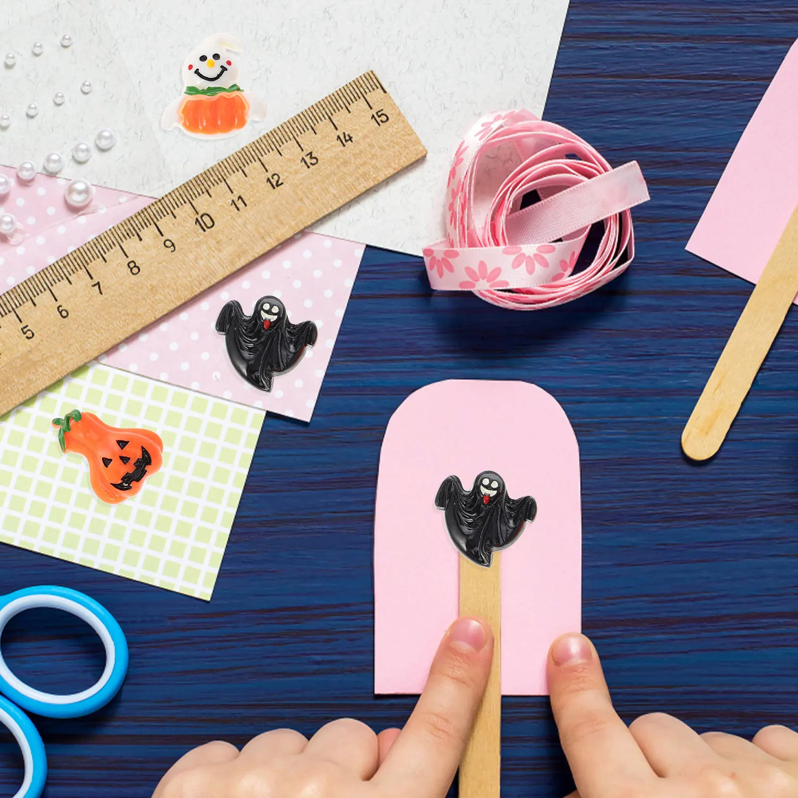 

24Pcs Resin Halloween Flatback Embellishments Mixed Styles DIY Hair Accessories Jewelry Craft Decoration Beads