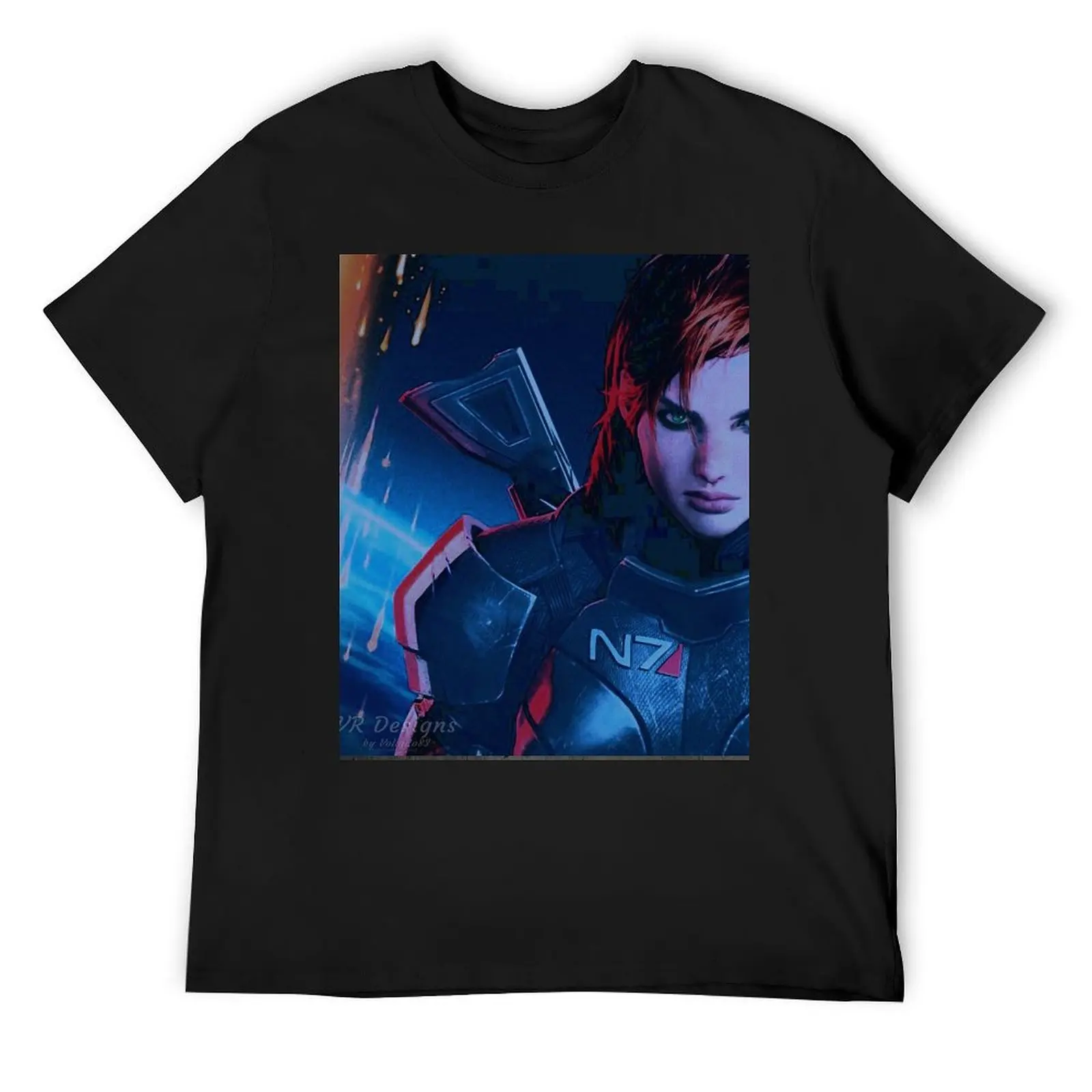 Mass Effect: Female Shepard Digital Painting (Paragon) T-Shirt anime stuff blacks vintage Men's t-shirt