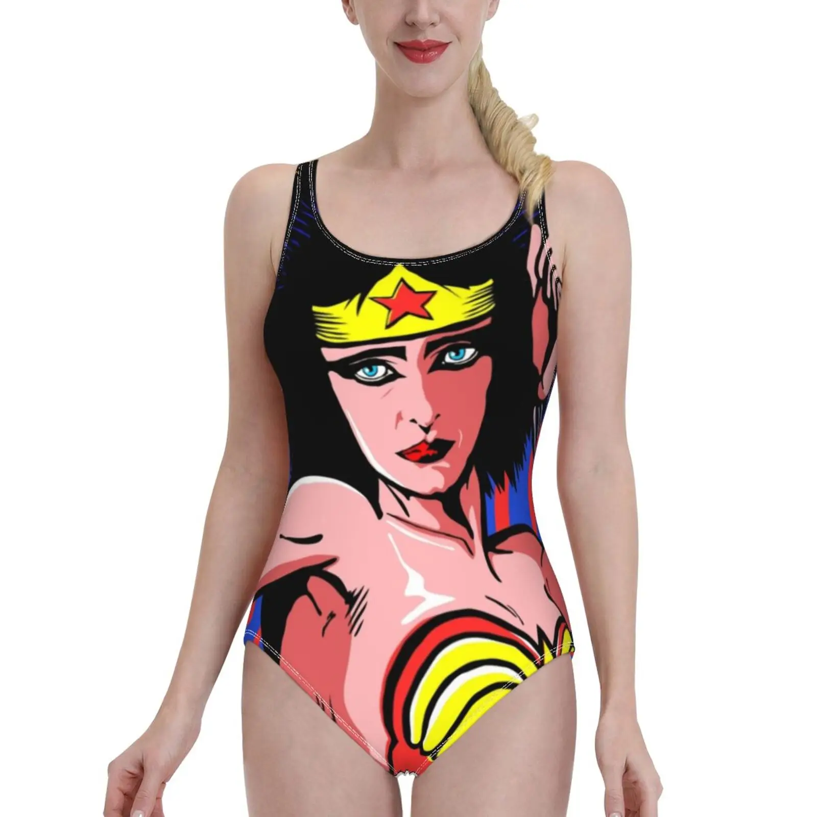 Post-Punk Super Friends-Wonder One Piece Swimsuit Women Swimwear Sexy Classic Backless Bodysuit Beach Bathing Wear