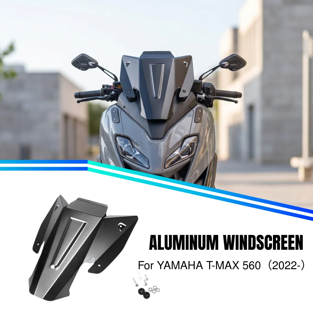 Motorcycle Windshield Aluminum Windscreen Screen Wind Shield Visor For YAMAHA TMAX 560 T-MAX 560 TMAX560 (2022-)
