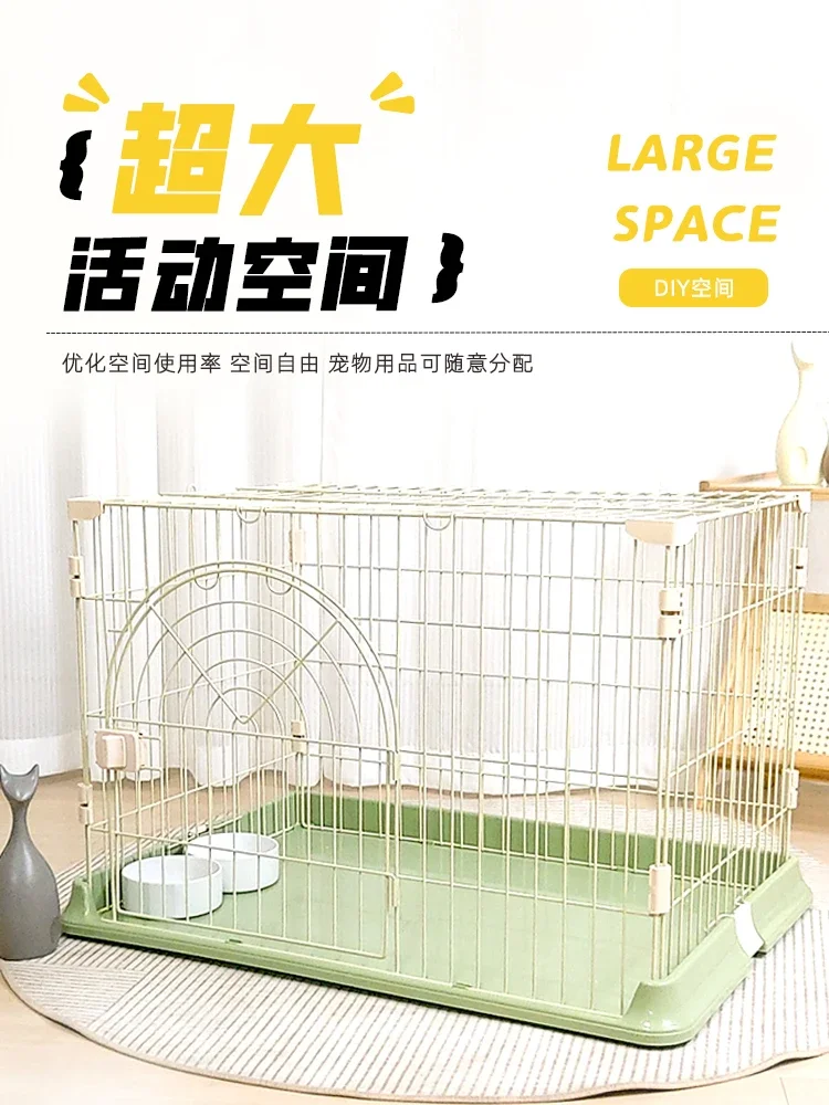 Dog cage small, medium and large dog household indoor cage size pet cage with bold corgi