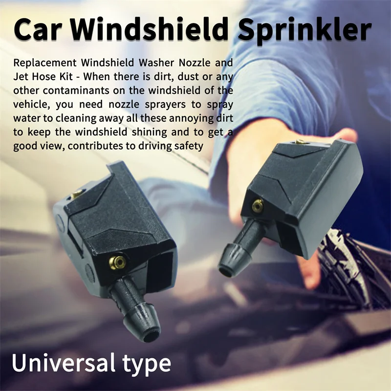 2Pcs/Pack Universal Car Windscreen Washer Wiper 4 Directions Blade Water Spray Jets Nozzles Mounted Onto 8mm 9mm Arm Adjusted ﻿