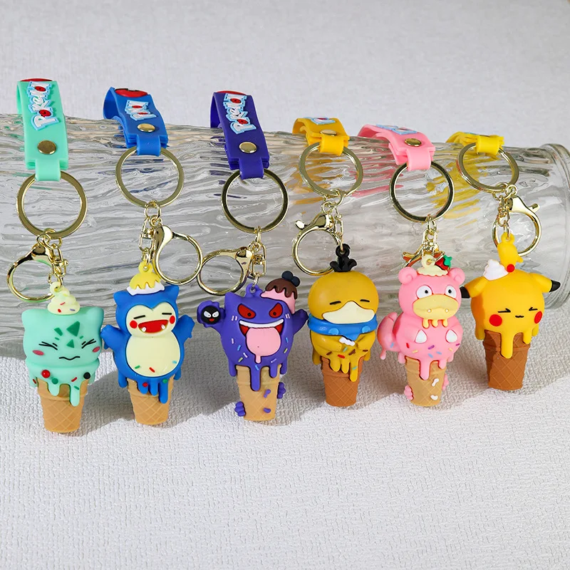 Набор-брелоков-pokemon-ice-cream-series-6-шт-милые-аниме-брелоки-из-силикона-подвески-для-сумок-подарок