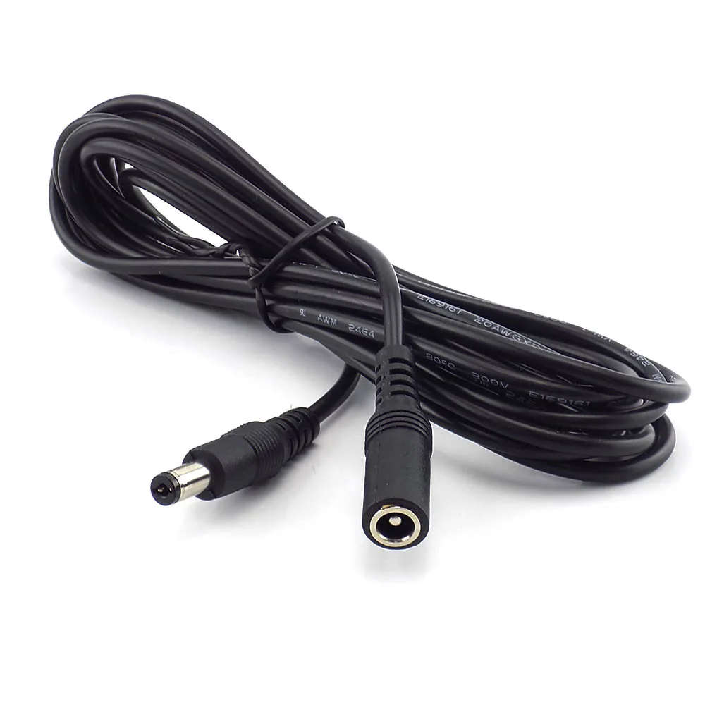 DC Cable Extension Power Extend Cord 12V DC 5.5mmx2.1mm Connector Wire For LED Strip CCTV Camera C6