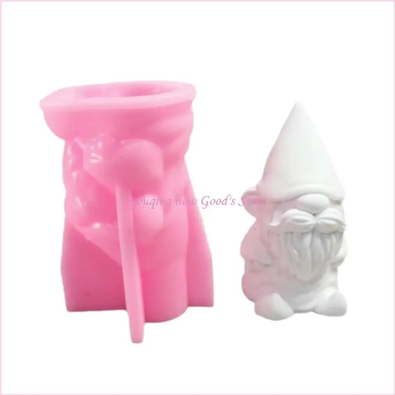 

57QA Gnome Figurine Christmas Ornament Mold Flexible Silicone Decoration Mold Jewelry Tool Living Room Embellishment Mould