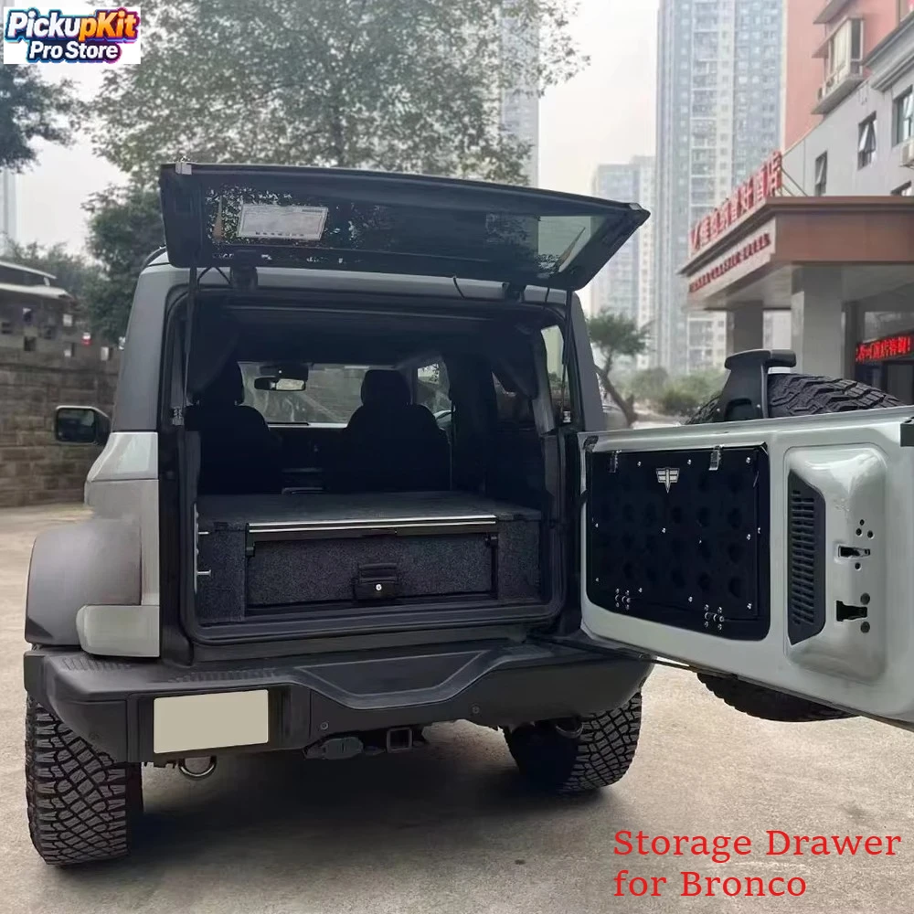 

Best Quality Off-road Overland SUV Steel Storage System Top Slide Single Drawer for Bronco Side Wings Lockable