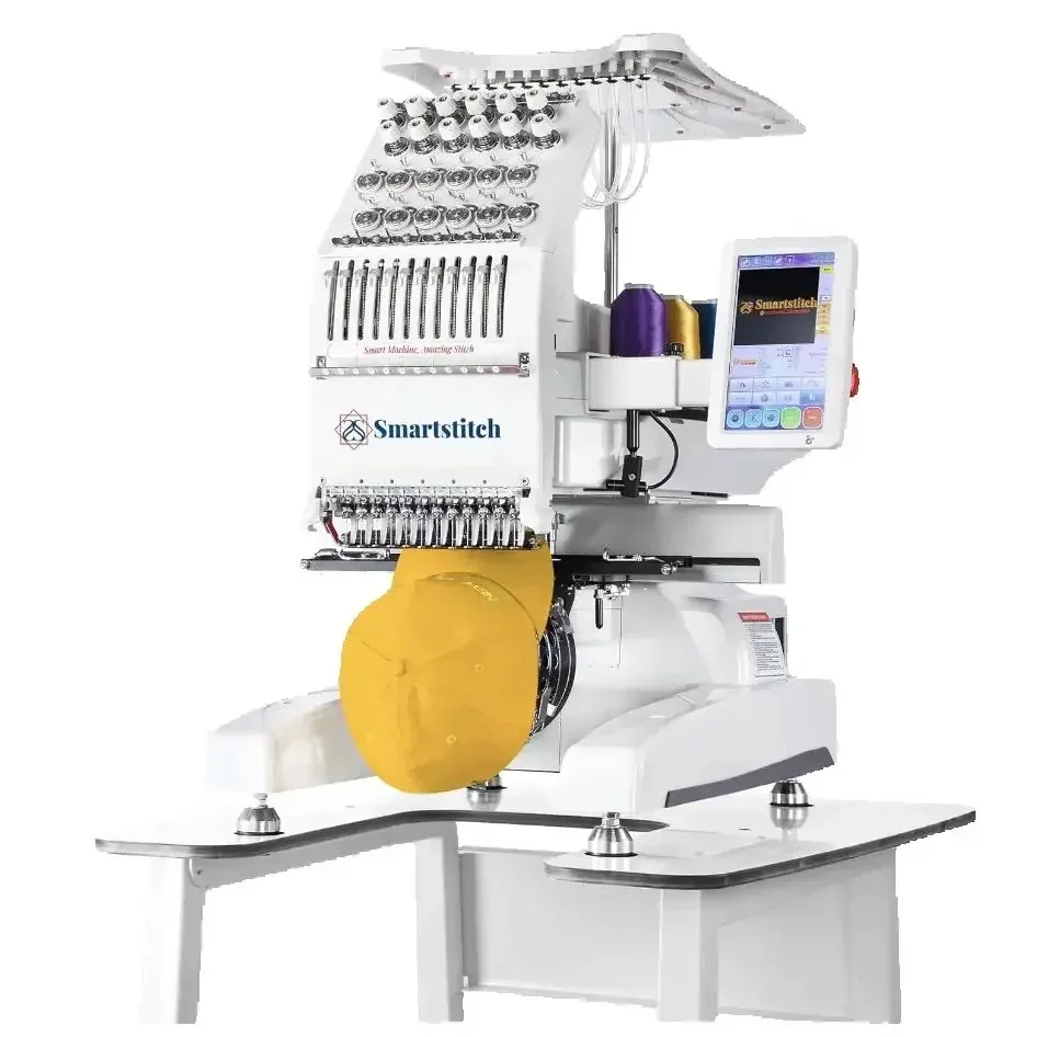 Smart-stitch S-1201 Compact Embroidery Machine with 12 Needles, 1200SPM Max Speed, 7“ Touch Screen, 9.5
