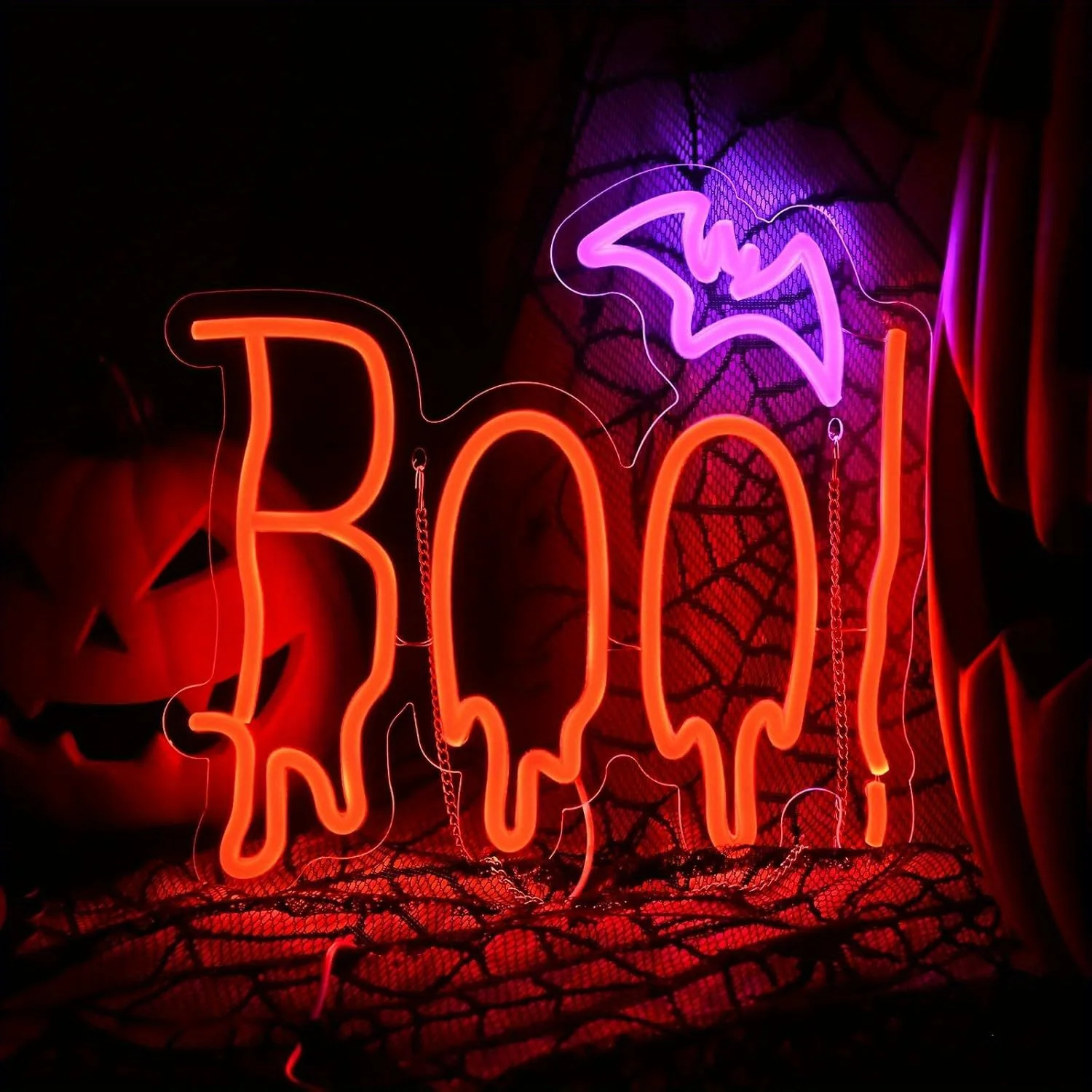 

LED Neon Sign Halloween Neon Light USB Powered Halloween Party Atmosphere Light Bedroom Game Room Halloween Party Decor