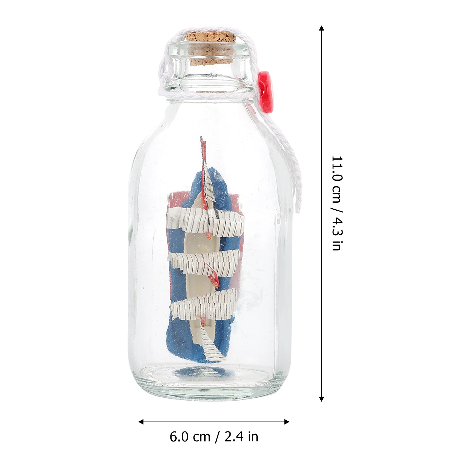 

2Pcs Drift Bottle Glass Ornament Smooth Safe Material Decorative Desktop Adornment Home Office Tabletop Decor Craft Handicraft