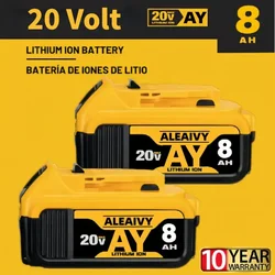 Genuine 6.0Ah 8.0Ah 18V 20 Volt MAX DCB200 Replacement Li-ion Battery for Dewalt DCB205 DCB201 DCB203 18650 Power Tool Batteries