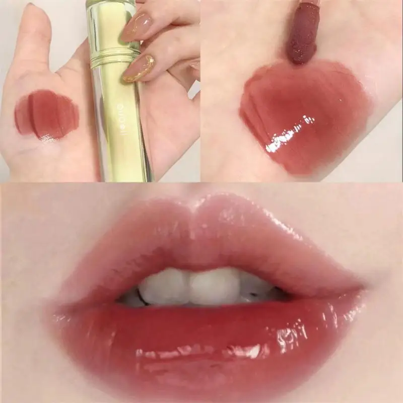 Esmalte de labios antiadherente, taza de té helado, brillo de labios femenino, maquillaje rojo, tinte de labios, espejo de agua, 8 colores, lápiz labial líquido, cosméticos, niebla suave