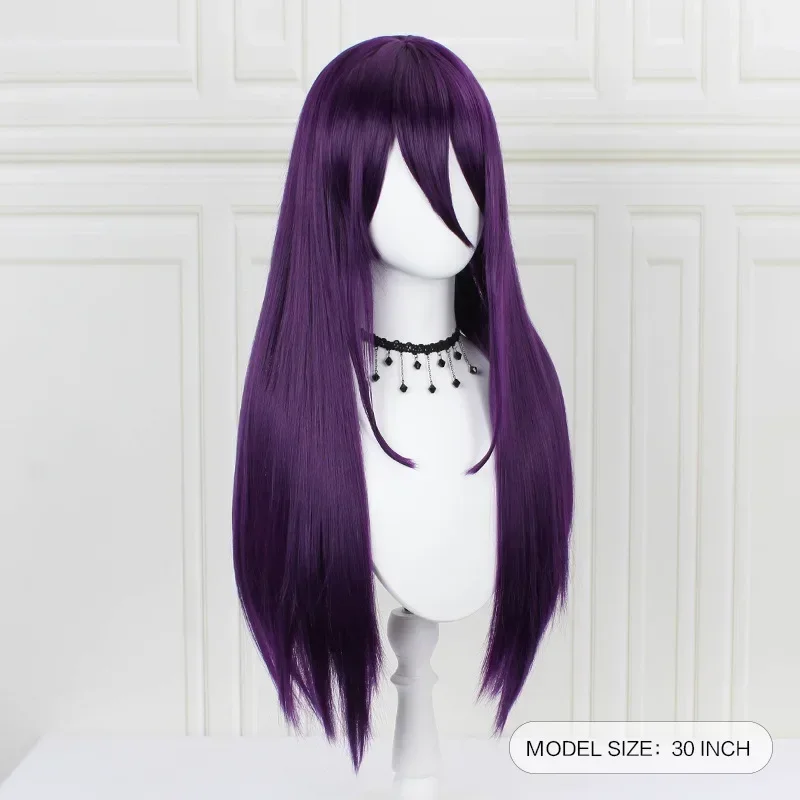 Peluca cosplay de anime Doki Doki Literature Club Yuri, Monika, Natsuki, Sayori, larga y lacia, sintética, para mujer 3