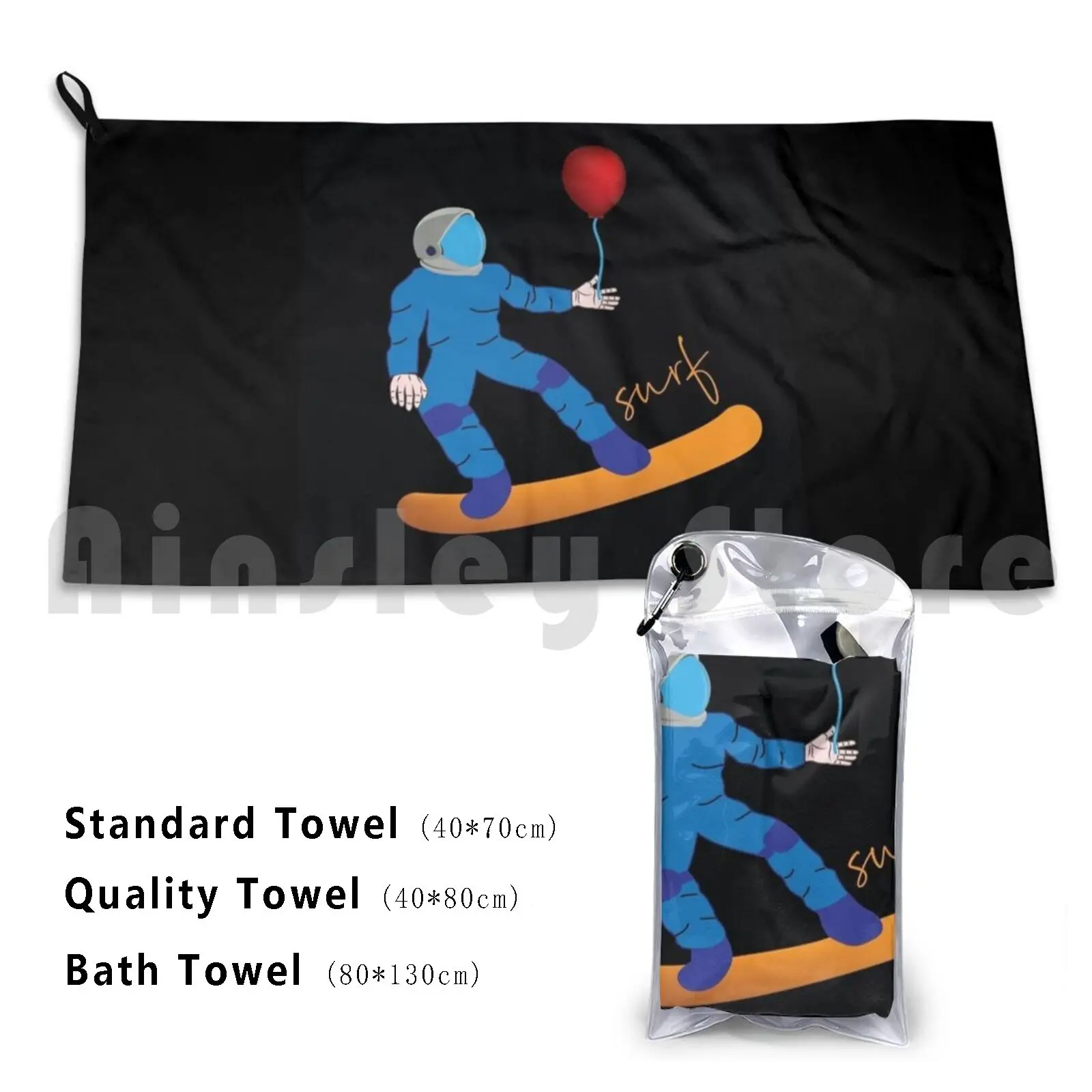 Blue Astronaut Dream Desing Custom Towel Bath Towel Dreams Astronaut Balloon Red Balloon Surf