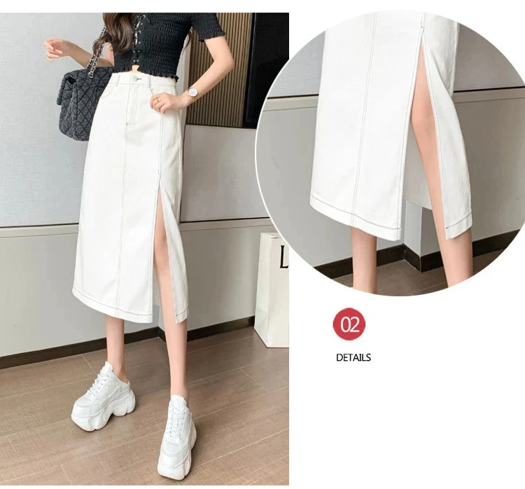new spring summer office lady fashion casual cotton brand female women girls denim skirt