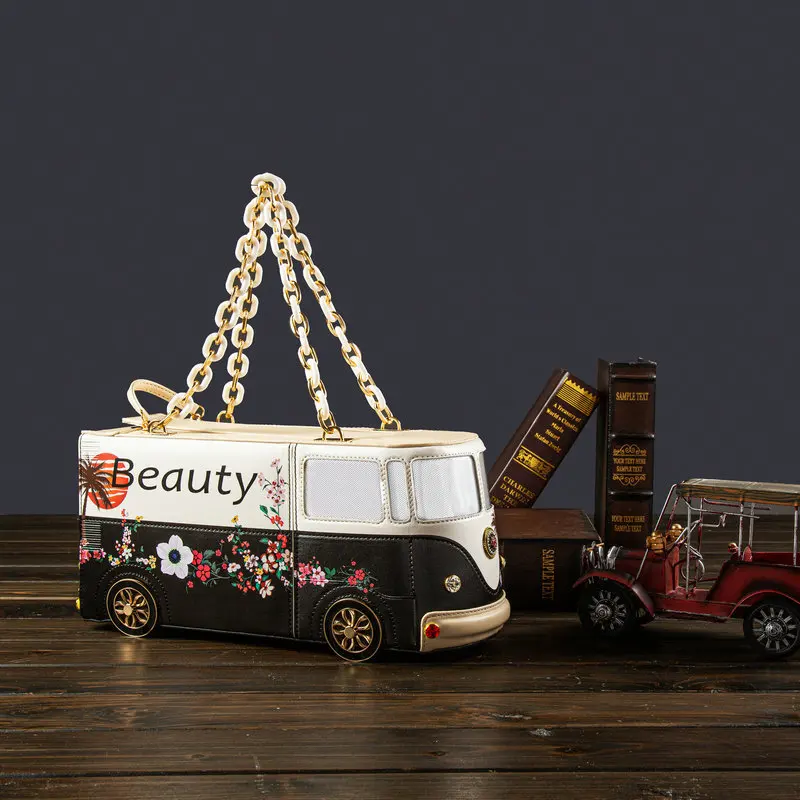 

Luxury Designer Purses and Handbags funny bus shape bag pu leather Woman's bag Purse High quality Party Wedding bag