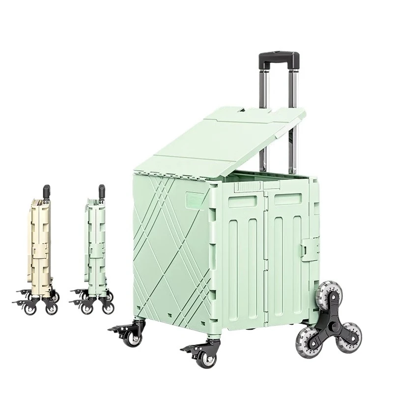 

Shopping Cart Small Pull Cart Stall Push Cart Household Stair Climbing Hand Pull t Supermarket Folding Camping